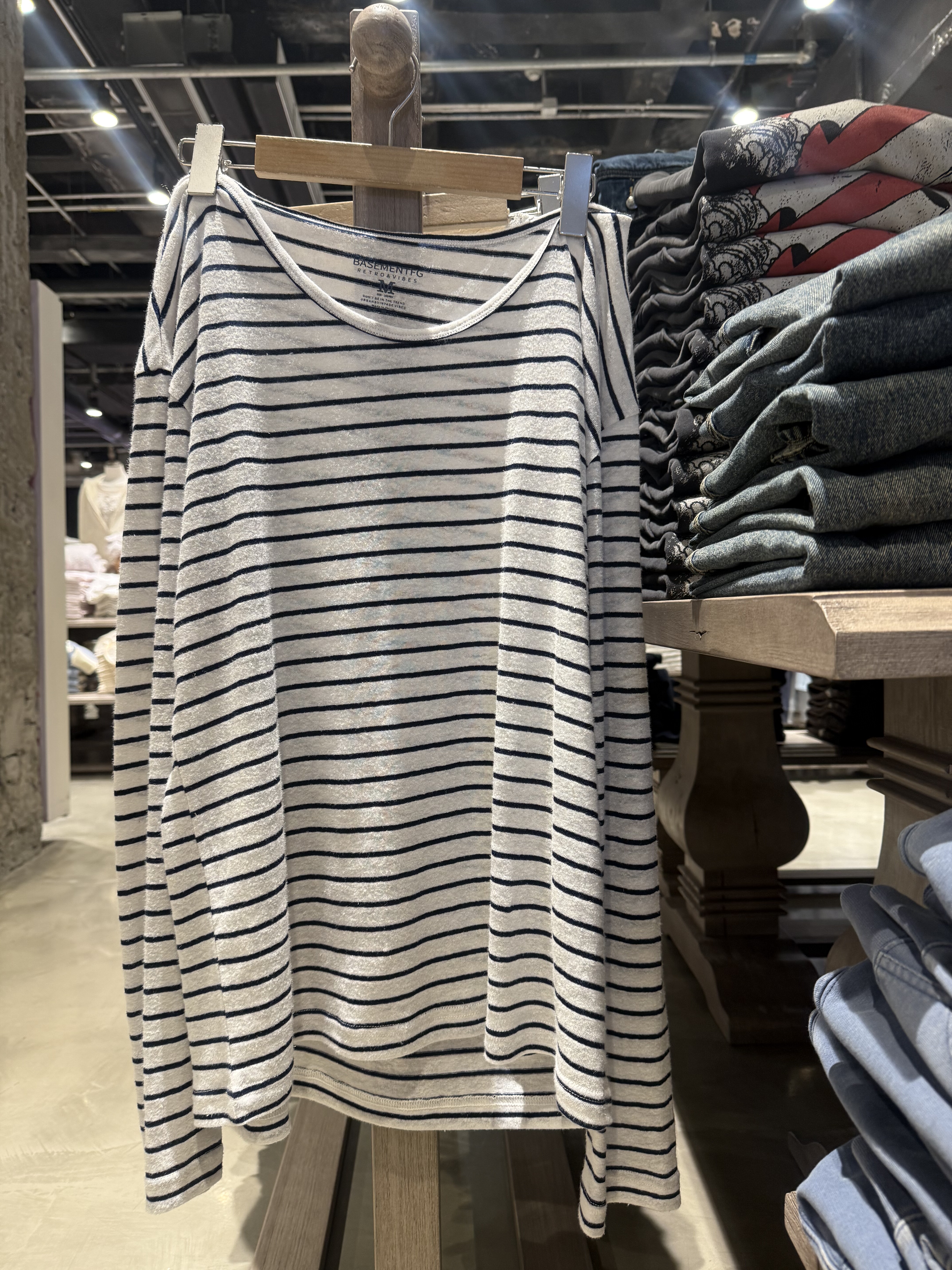 BASEMENT FG 国内北京BF正品代购条纹针织长袖T恤不支持退换