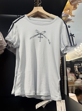 WM wmanagement国内正品代购蝴蝶结印花短袖T恤不支持退换