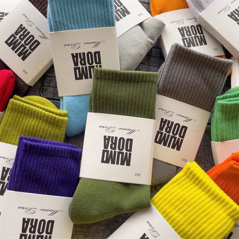 全店满20元或者6双包邮彩色袜子女秋冬加厚毛巾底中筒女袜情侣款