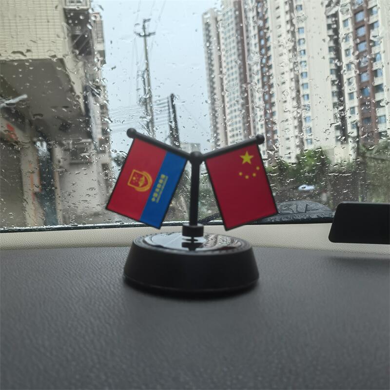 太阳能车载双面国旗汽车摆件
