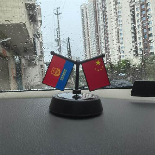 太阳能车载双面国旗汽车摆件