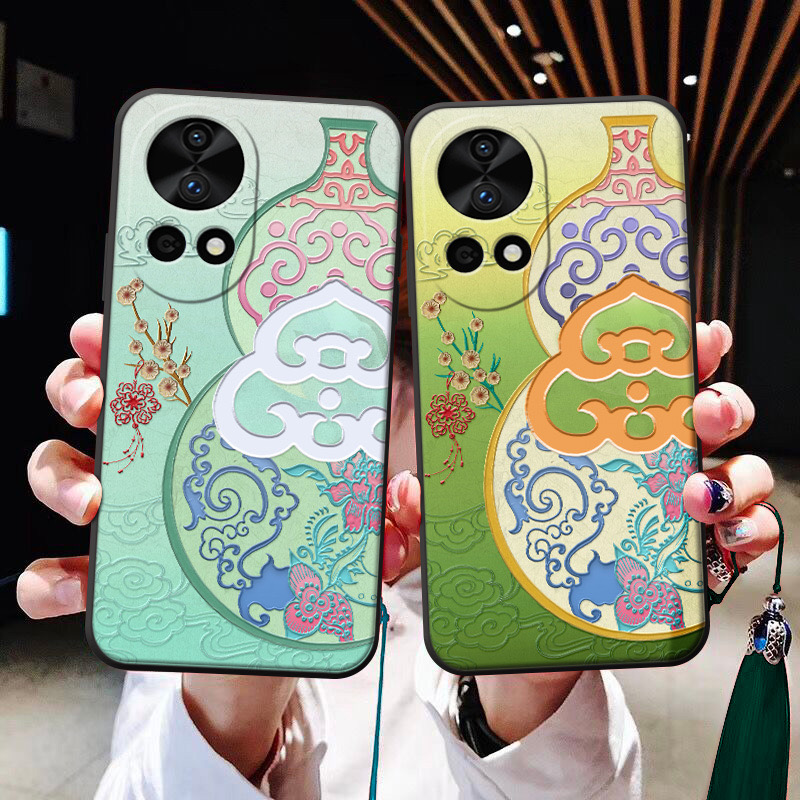 绽青葫芦适用于小米15/14/13/12手机壳浮雕红米K70/K60/K50浮雕note13pro流苏note12pro中国风civi3大吉mix4