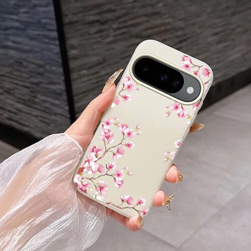 粉色桃花适用于谷歌Pixel10proXL/10pro手机壳9proXL果冻壳Google Pixel8pro保护套7pro小花7A/8A/10/10pro