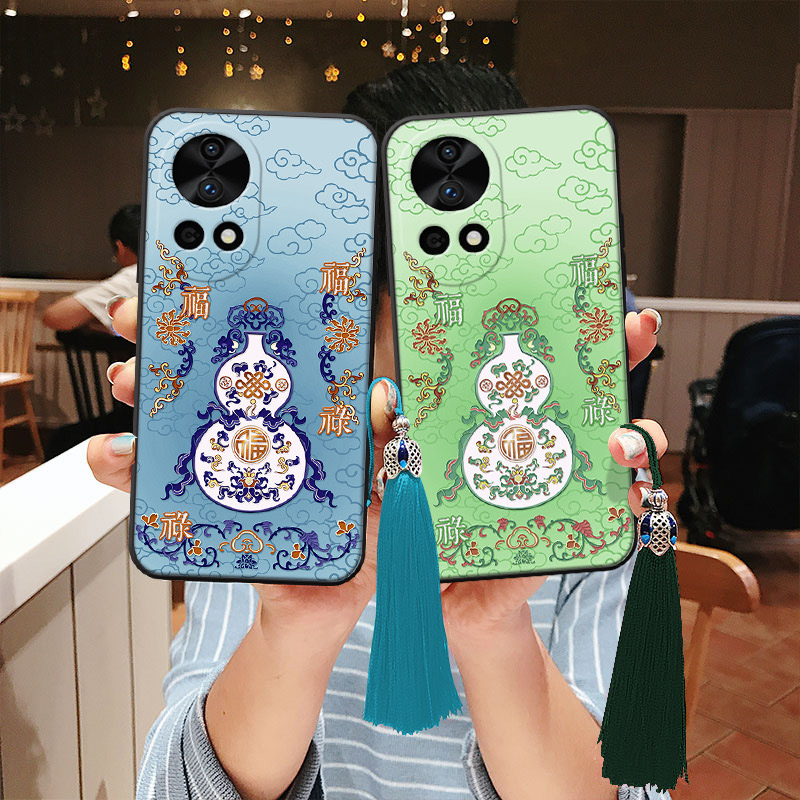 福禄葫芦适用于小米14/13/12/11手机壳浮雕红米K70/K60/K50浮雕note13pro流苏note12pro中国风civi3大吉mix4