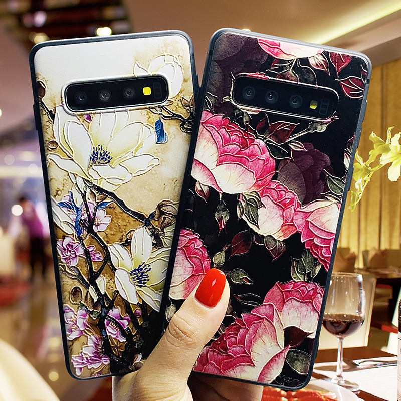 适用于三星S25/S24/S23/S22手机壳S25ultra浮雕牡丹A55/A54/A53/A51木兰A15/A14/A13桃花note20ultra国潮