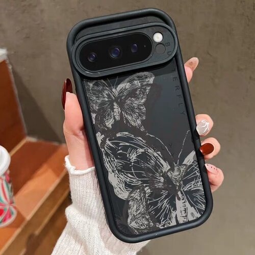 复古蝴蝶适用于谷歌Pixel10proXL/10pro手机壳9proXL卡通Google Pixel8pro保护套7pro软壳7A/8A/10简约10pro