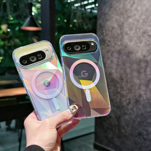 彩镀菱形适用于谷歌Pixel 10pro磁吸手机壳9proXL几何三角9A渐变幻彩Google Pixel9pro炫彩10proXL保护壳10A