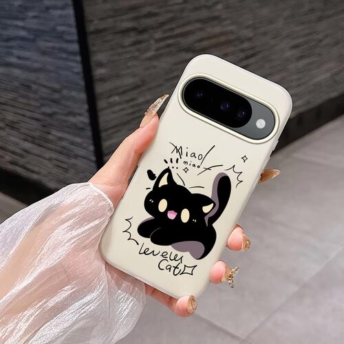 惊吓小黑猫适用于谷歌Pixel10proXL/10pro手机壳9proXL果冻壳Google Pixel8pro可爱7pro卡通7A/8A/10/10pro