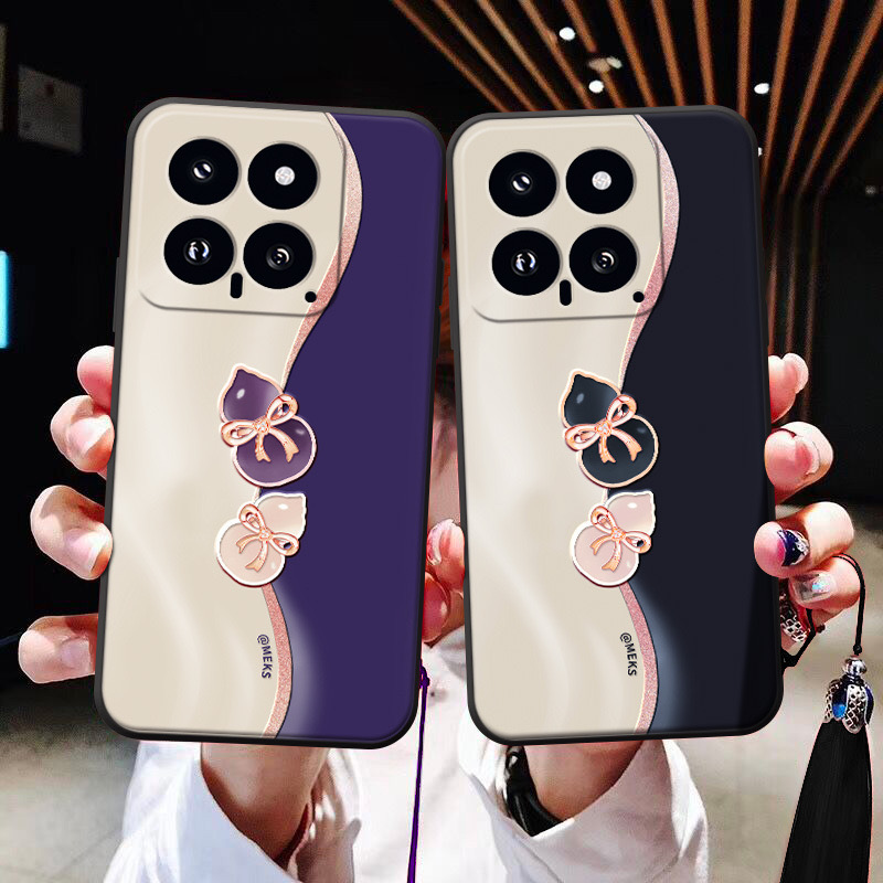 双色葫芦适用于小米15/14/13/12手机壳浮雕红米K70/K60/K50浮雕note13pro流苏note12pro中国风civi3大吉mix4