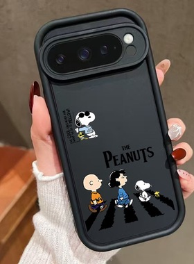 狗狗过马路适用于谷歌Pixel 9pro手机壳Pixel 9proXL磨砂Google Pixel8pro史努比Pixel7pro软壳7A卡通Pixel8A
