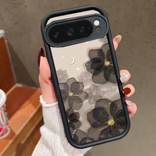 月光玫瑰适用谷歌Pixel10proXL/10pro手机壳9proXL花朵Google Pixel8pro保护套7pro软壳7A/8A/10山茶花10pro