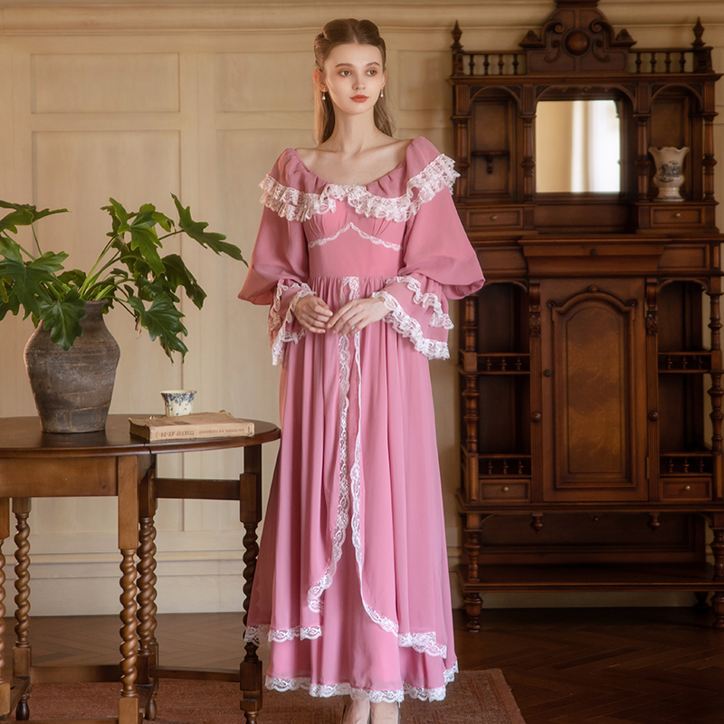 秋季新款法式连衣裙田园风