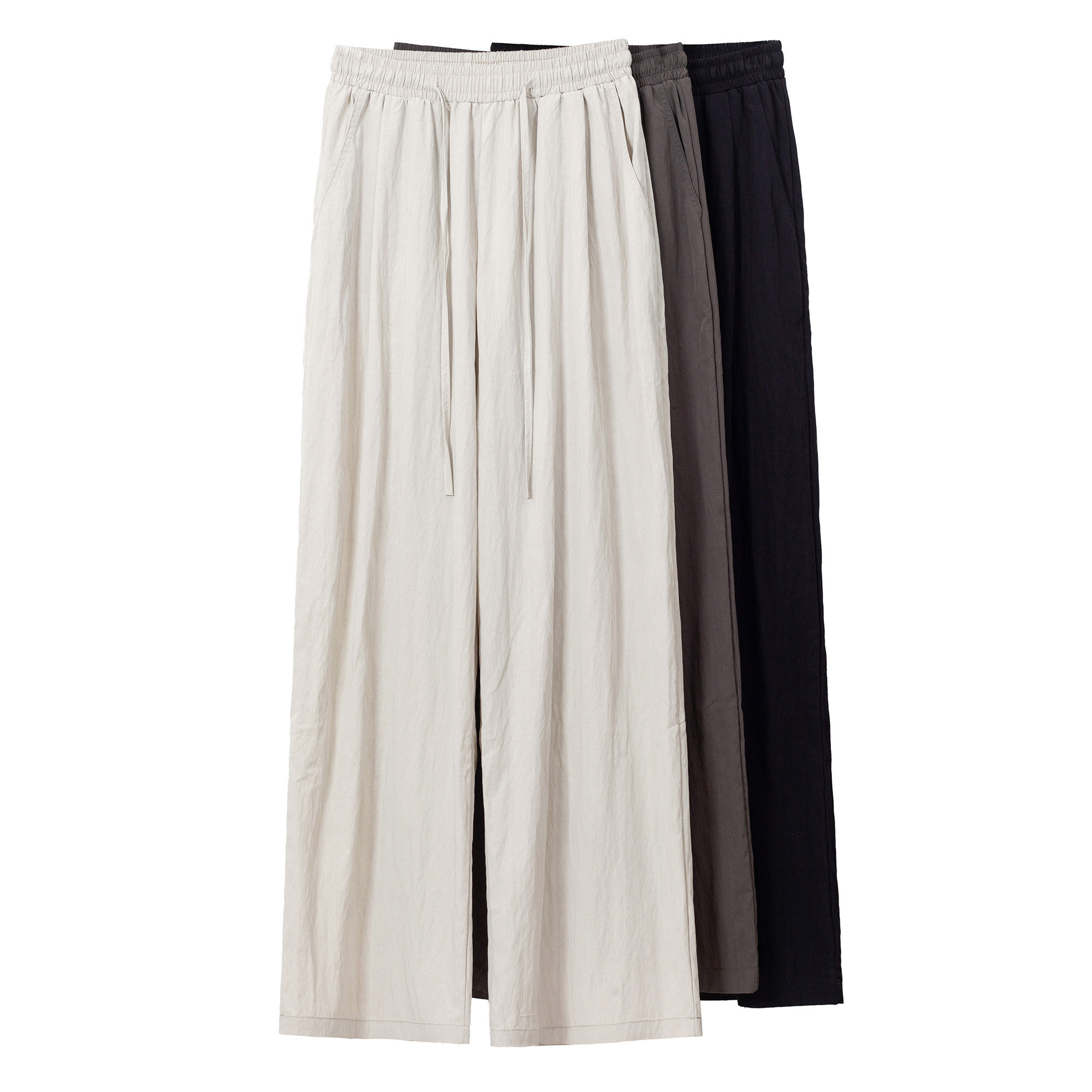 冰丝速干山本裤女夏季松紧腰宽松阔腿显瘦垂感慵懒风休闲薄款裤子