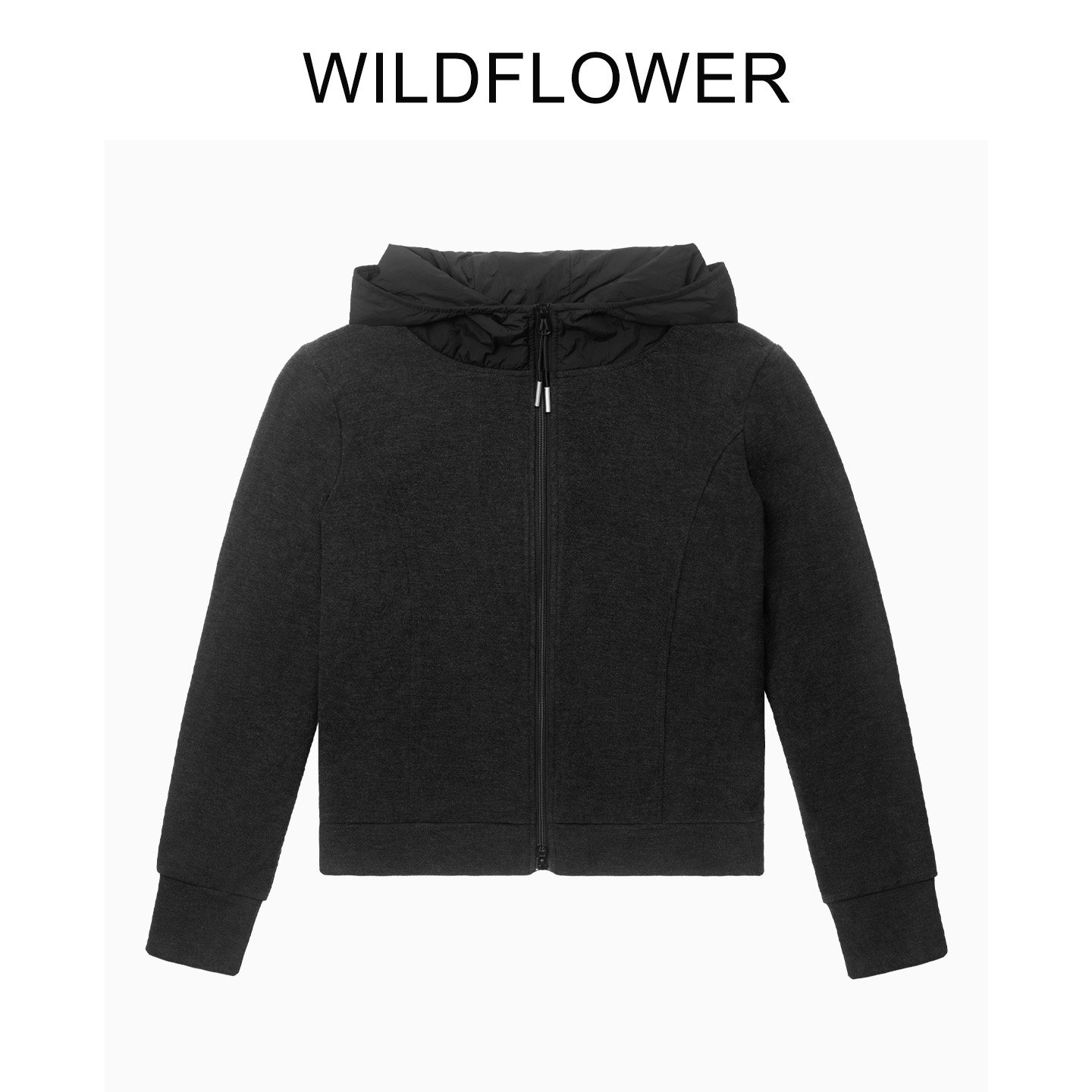 双面绒连帽拉链开衫卫衣女秋灰色短款小个子长袖运动休闲外套上衣