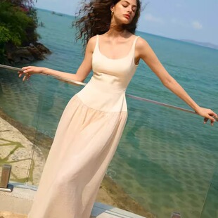 【泰国代购】设计师品牌 Janesuda 优雅气质度假简约连衣裙长裙