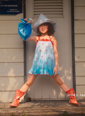 【泰国代购】设计师品牌 Aprilpoolday 龙虾女童度假挂脖连衣裙