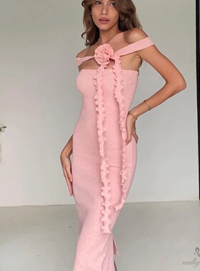 【泰国代购】设计师设计 zazzie 花朵套头无袖通勤纯色裹胸连衣裙