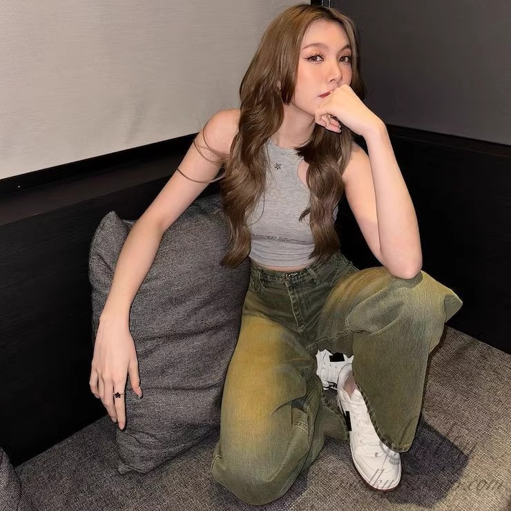 orm同款私服短款背心上衣牛仔裤