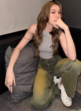 【泰国代购】设计师品牌 Merge orm同款私服短款背心上衣牛仔裤