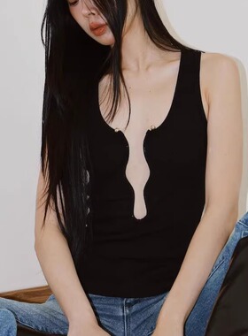 【泰国代购】设计师品牌  Ella 性感百搭时髦深沟工字背心上衣