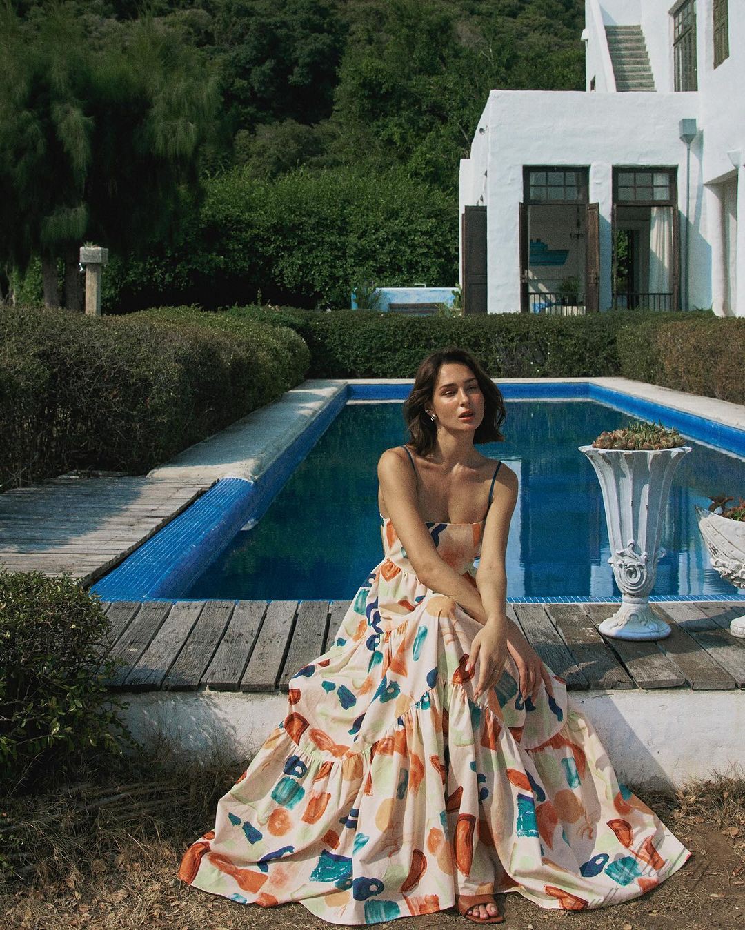 度假夏湾时间吊带连衣裙长裙