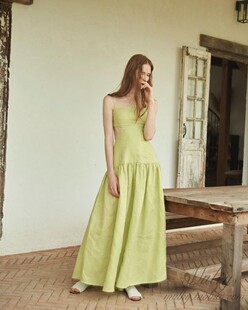 【泰国代购】设计师设计 Pleased 无袖夏天吊带露背连衣裙长裙