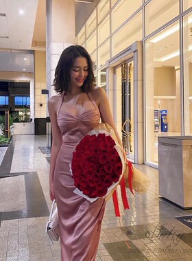 【泰国代购】设计师设计 Farmul 2020系列 挂脖女神女人味连衣裙