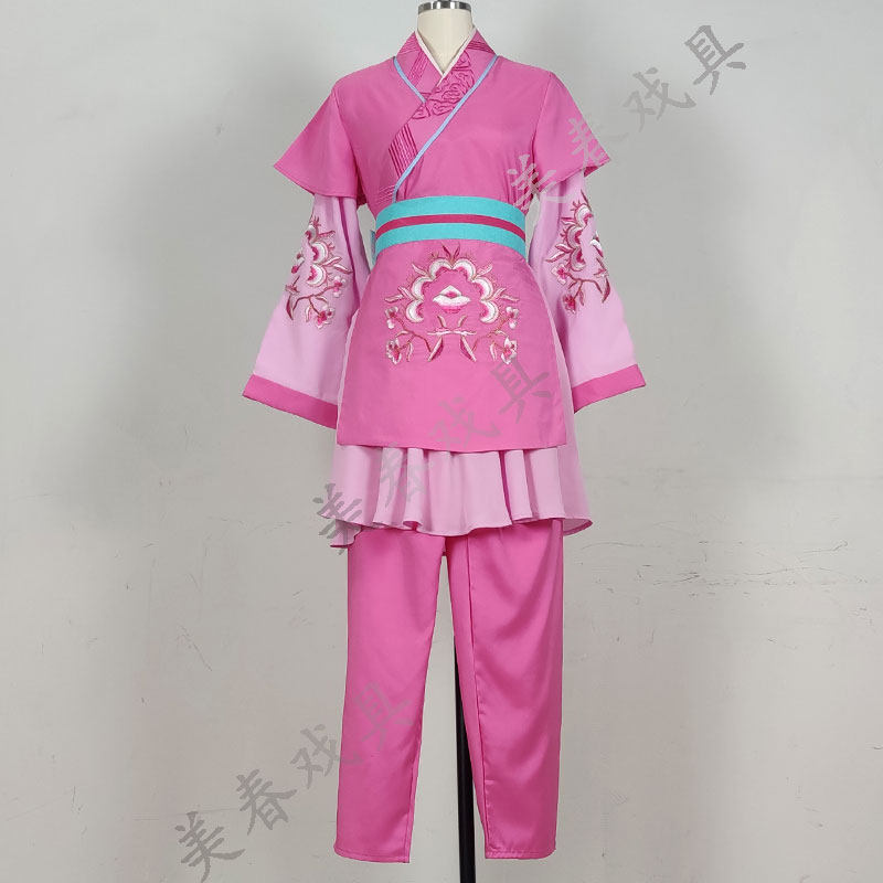 新款采茶女小旦村姑绣花越剧戏服戏剧戏曲黄梅戏花鼓戏秧歌演出服