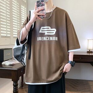 25152-特P40夏季休闲时尚T恤男短袖打底衫青少年潮牌印花T恤图片