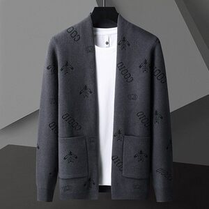 83848-特P60春季休闲时尚毛衣外套男长袖开衫轻熟风商务休闲外套,冬季中长款半身裙搭配外套图片