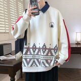 W25210-特P50衬衫领卫衣男假两件长袖T恤印花卫衣男长袖打底衫，男装卫衣，电商D310（原电商305）