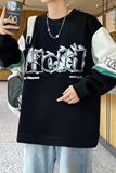 W24217-P40秋季休闲卫衣男长袖T恤打底衫港风宽松外套，男装卫衣，电商D310（原电商305）
