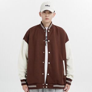 光板二开JK602特P50撞色拼接棒球服外套男潮牌宽松情侣休闲夹克图片