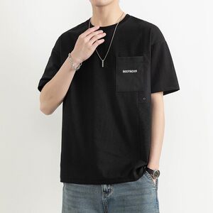 25172-特P40 夏季休闲时尚T恤男短袖打底衫个性拼接撞色短袖t恤男图片
