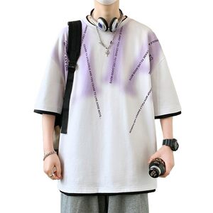 25156-特P40夏季休闲时尚T恤男短袖打底衫青少年潮牌印花T恤图片
