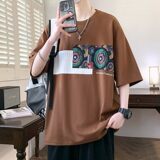 25175-特P40夏季休闲时尚T恤男短袖打底衫青少年潮牌拼接T恤，男装T恤，电商D310（原电商305）