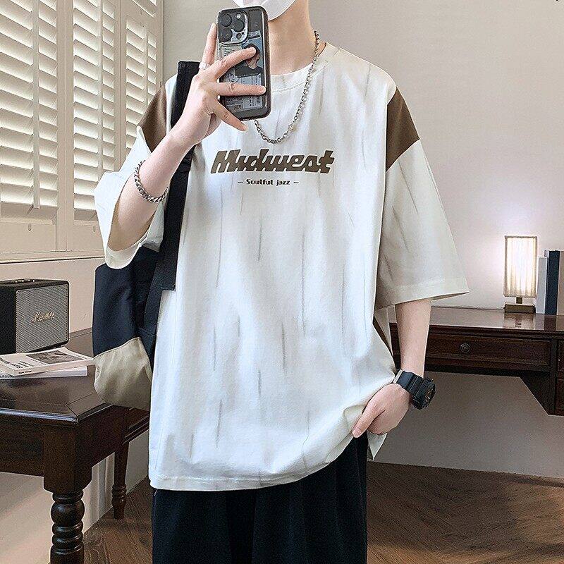 25161-特P40夏季休闲时尚T恤男短袖打底衫青少年潮牌印花T恤图片