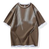 25156-特P40夏季休闲时尚T恤男短袖打底衫学生宽松圆领假两件短袖，男装T恤，电商D310（原电商305）