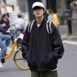 JK088-P75飞行员夹克男棒球领个性纯色宽松上衣外套，男装夹克，电商D310（原电商305）