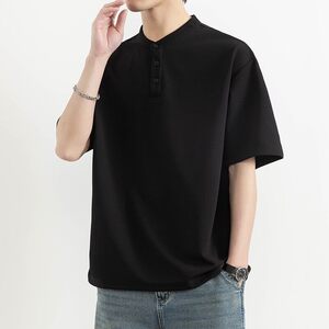 25067-特P50夏季休闲立领T恤男短袖打底衫休闲亨利领短袖polo衫男图片