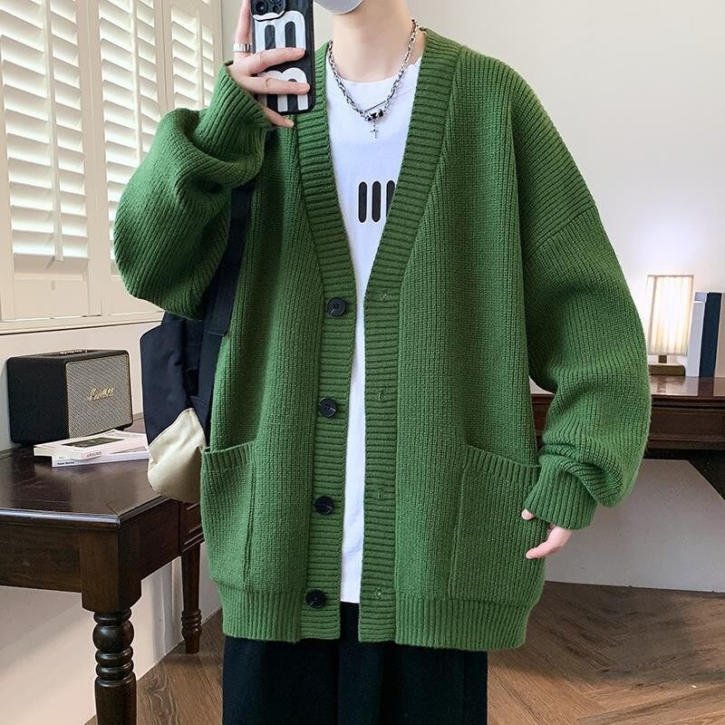 档口现货84870-P70V领开衫毛衣加厚外套男纯色秋冬休闲毛线衣宽松，男装针织衫/毛衣，电商D310（原电商305）