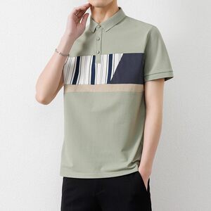 25033-特P35 夏季休闲时尚T恤男短袖打底衫 休闲翻领短袖polo衫男图片