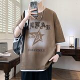 25151-特P40夏季休闲时尚T恤男短袖打底衫青少年圆领印花短袖，男装T恤，电商D310（原电商305）