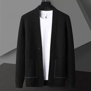 83807-P75 春季休闲时尚毛衣外套男长袖开衫轻熟风商务休闲外套图片