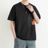 25167-特P40夏季休闲时尚T恤男短袖打底衫个性拼接撞色短袖t恤男，男装T恤，电商D310（原电商305）