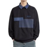W25216-特P50春季休闲时尚衬衫领假两件卫衣男长袖打底衫，男装卫衣，电商D310（原电商305）