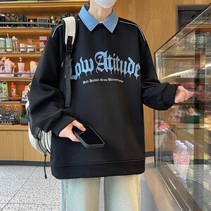 84206-P50潮流卫衣男初中高中学生春装帅气POLO衫青少年大童男装图片