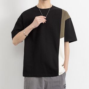 85165-特P55男高克重短袖T恤重磅厚款宽松潮牌圆领打底衫图片