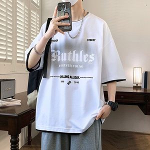 25157-特P40夏季休闲时尚T恤男短袖打底衫青少年潮牌拼接T恤图片
