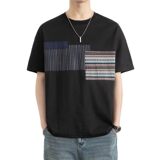 25168-特P40夏季休闲时尚T恤男短袖打底衫个性拼接撞色短袖t恤男，男装T恤，电商D310（原电商305）